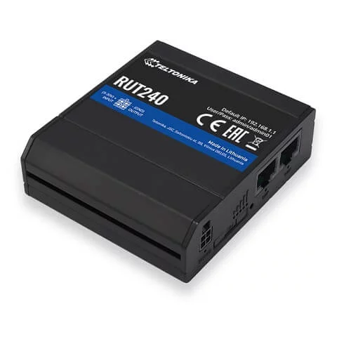 Teltonika RUT240 - Compact and Powerful Industrial 4G LTE Router/Firewall - Includes WiFi - Internet Failover + LTE Passthrough