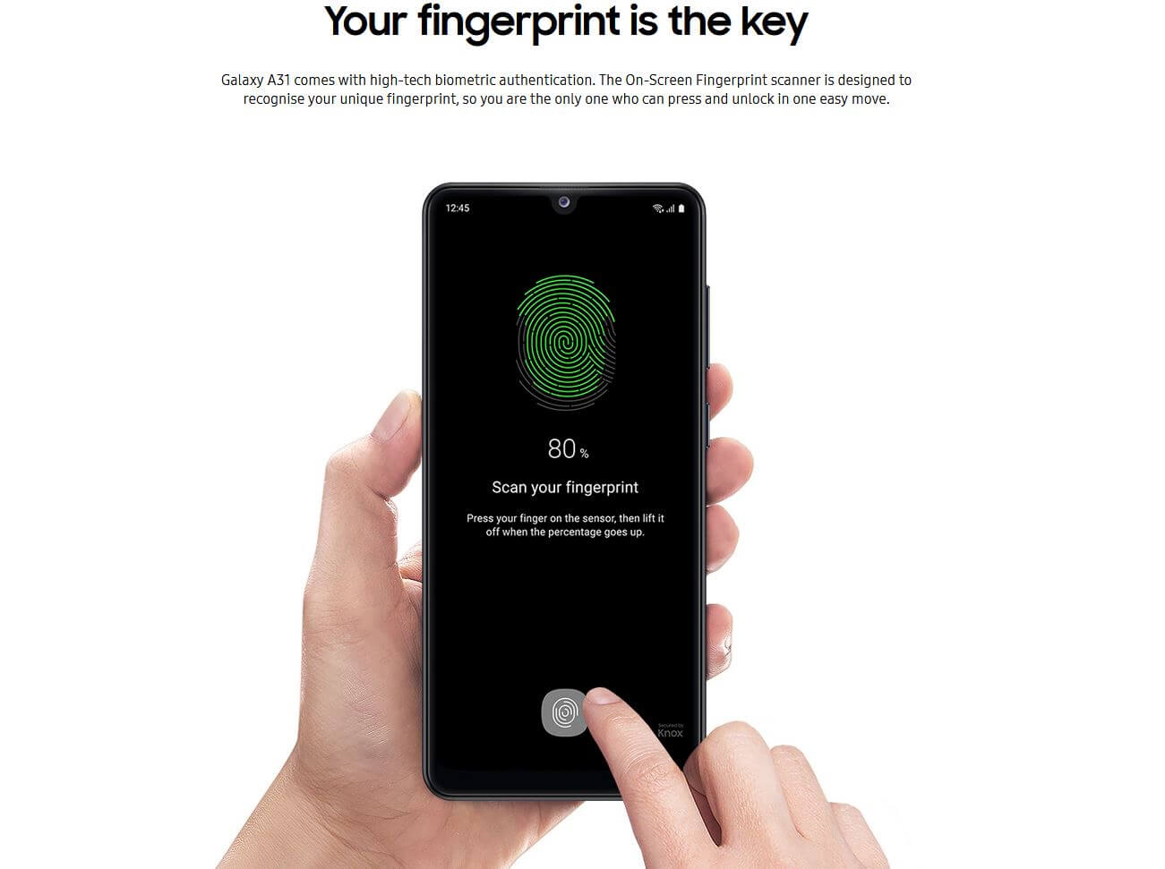 Samsung Galaxy A31 Your Fingerprint is the Key